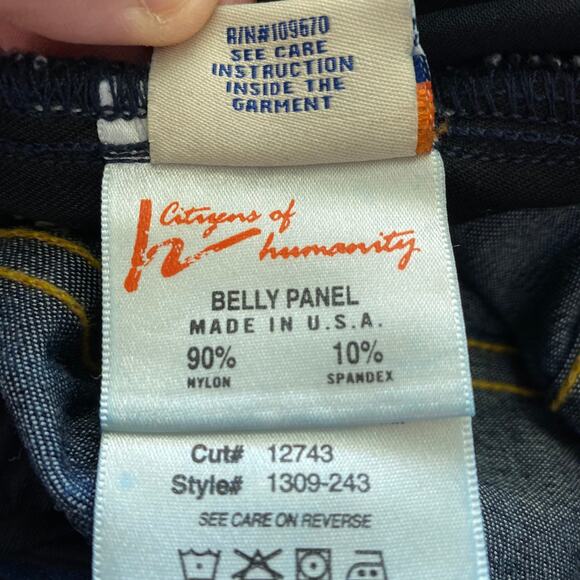 Citizens of Humanity NWT Maternity Dita Petite Bootcut Jeans Size 27 Belly Panel - Picture 4 of 10